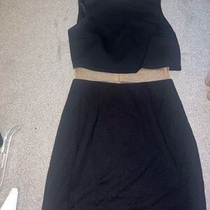 Elegant Black and Tan Women's Dress